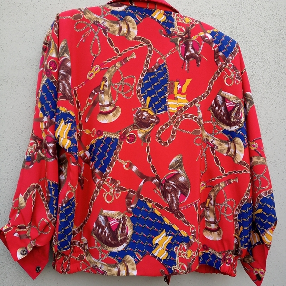Vintage Red Horse Themed Jacket in Large - Picture 3 of 8